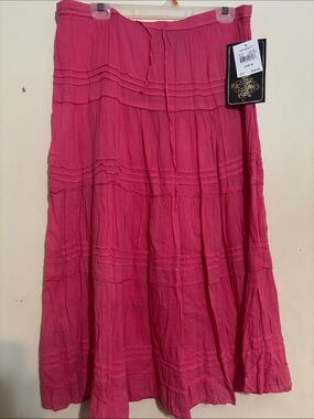 Jane Ashley Pink Tiered Maxi Skirt